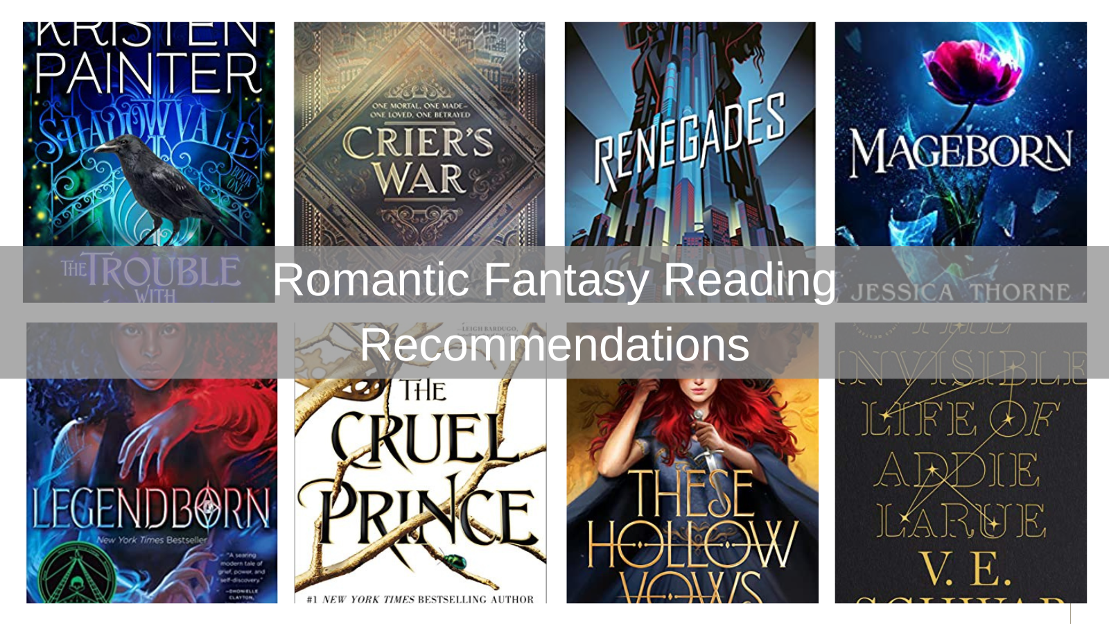 romantic fantasy reading recommendations blog banner