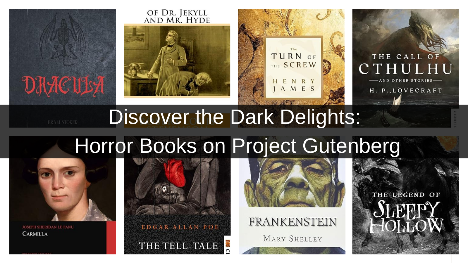 Discover the Dark Delights Horror Books on Project Gutenberg banner